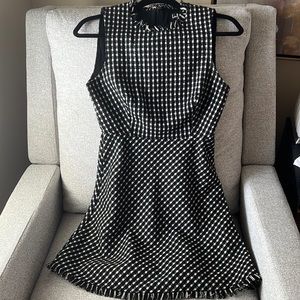 Lulu’s Black and White Patterned, Textured Dress - Size S